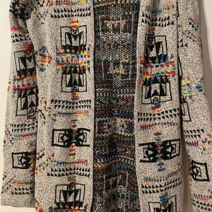 Northern Angel Aztec Design Hooded Cardigan Sweater Size Large NWT